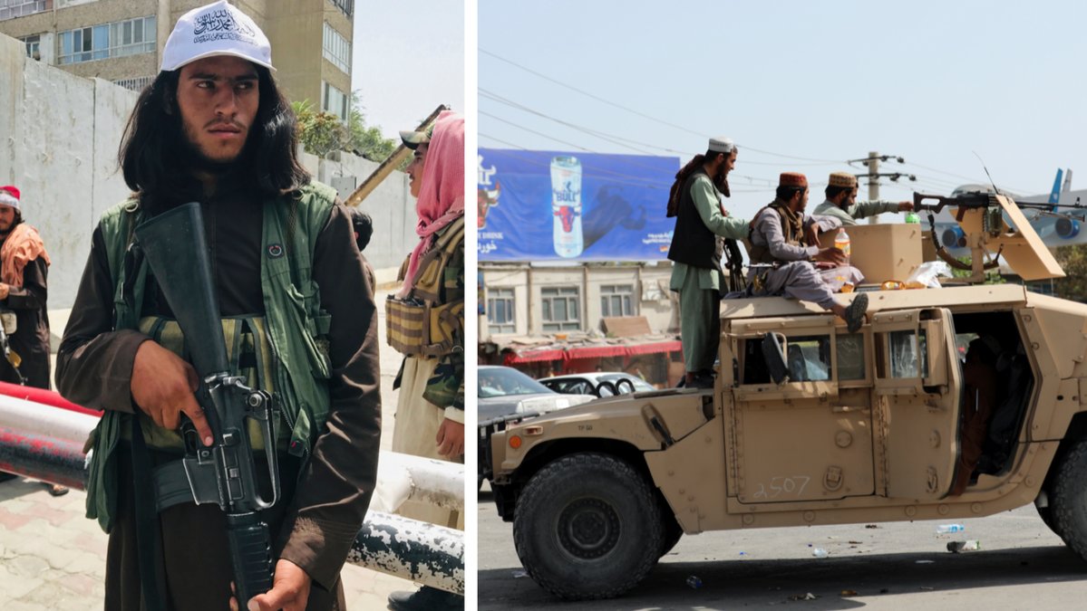 Talibanska krigare i Kabul.